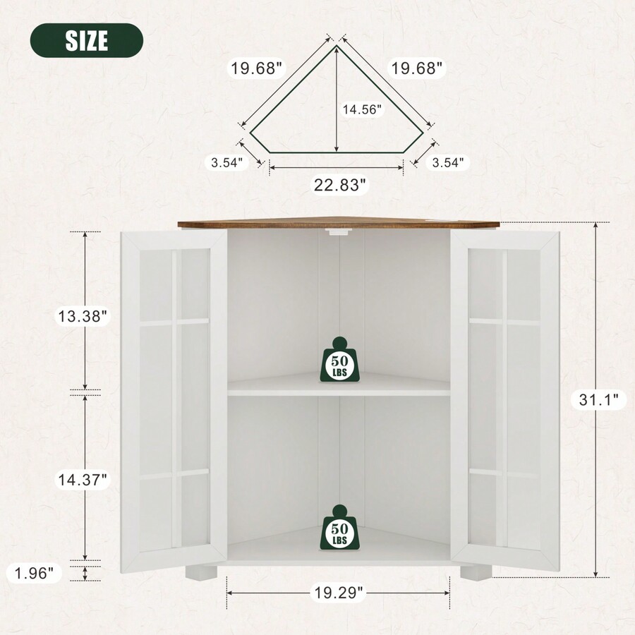Farmhouse Cabinet With LED Lig - Storage 评论和价格