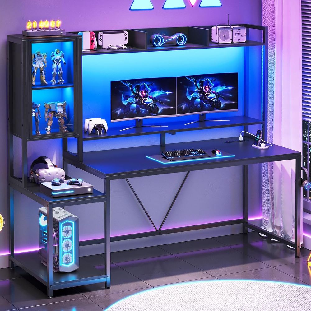 60'' Gaming Desk with Storage, - Storage 评论和价格