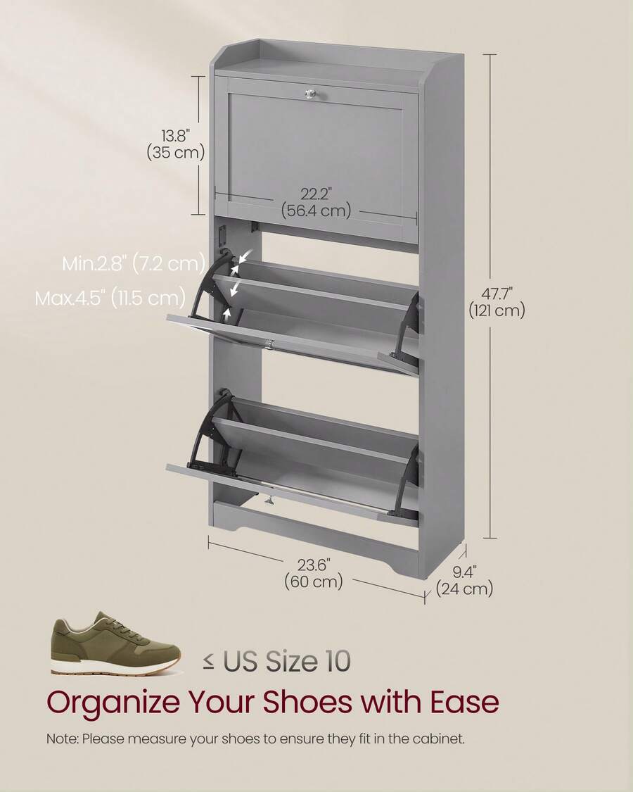 Shoe Cabinet With 3 Flip Drawe - Storage 评论和价格