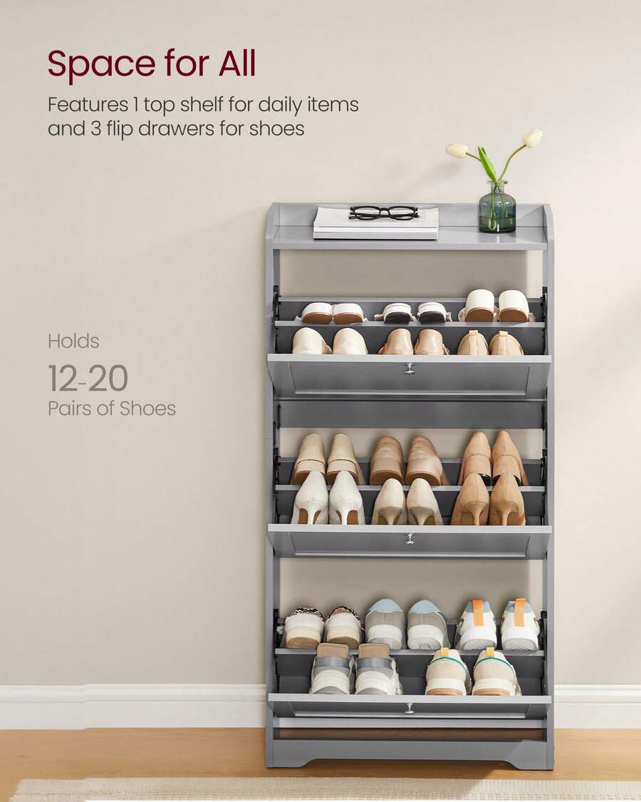 Shoe Cabinet With 3 Flip Drawe - Storage 评论和价格