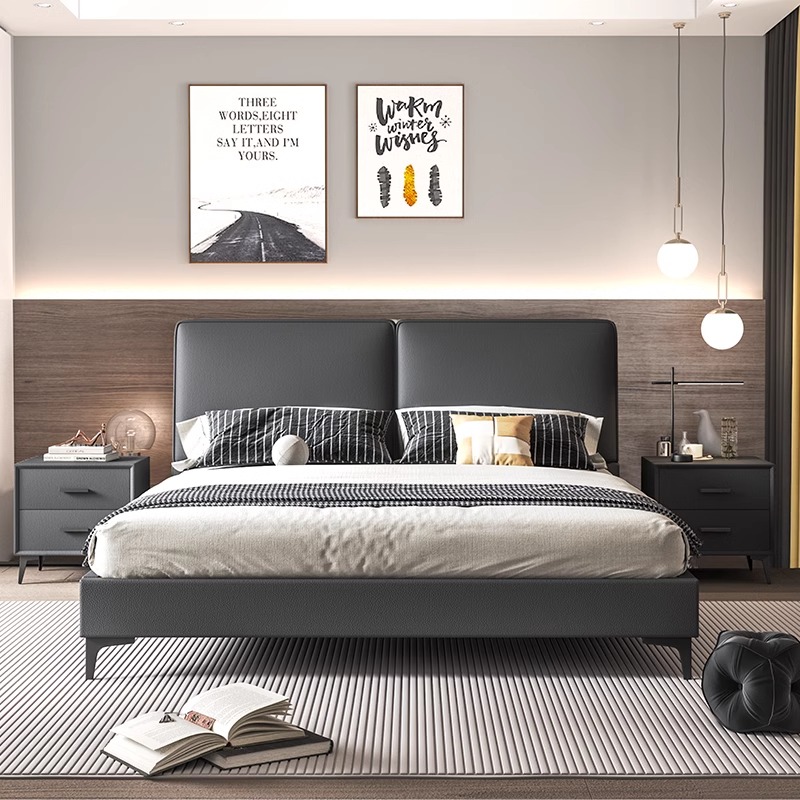 Modern Luxury Wood Bedroom Fur - King Size Bed Frame With Storage Drawers 评论和价格