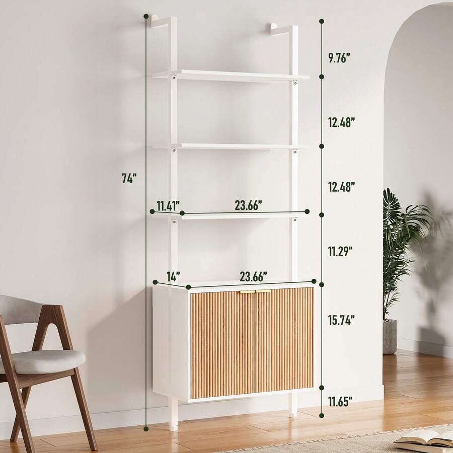 Chic Modern Ladder Bookcase Wi - Storage 评论和价格