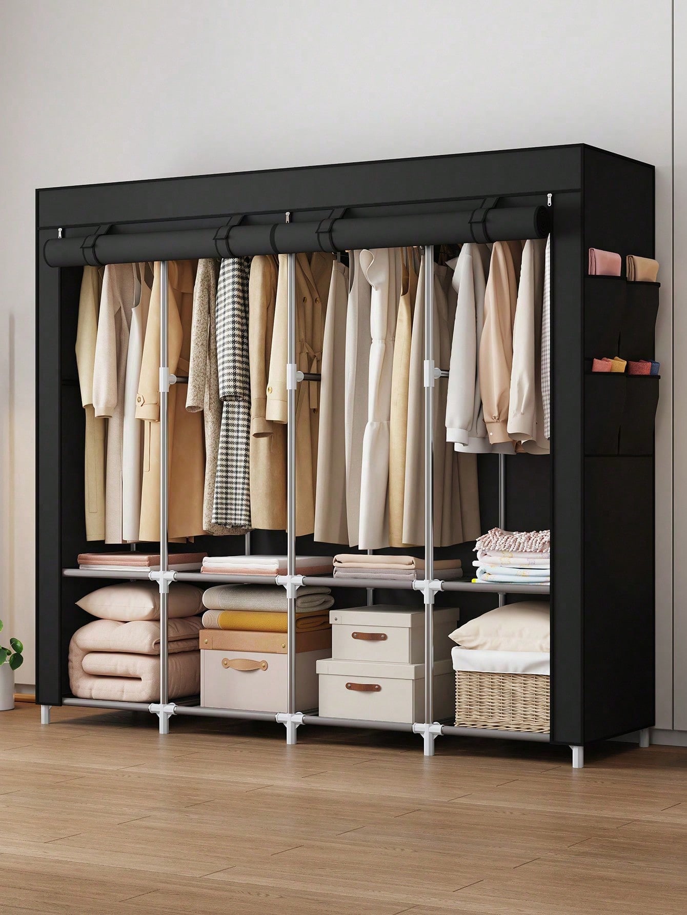 Large Portable Closet Wardrobe - Wardrobe Closet Portable Fabric Cover 评论和价格