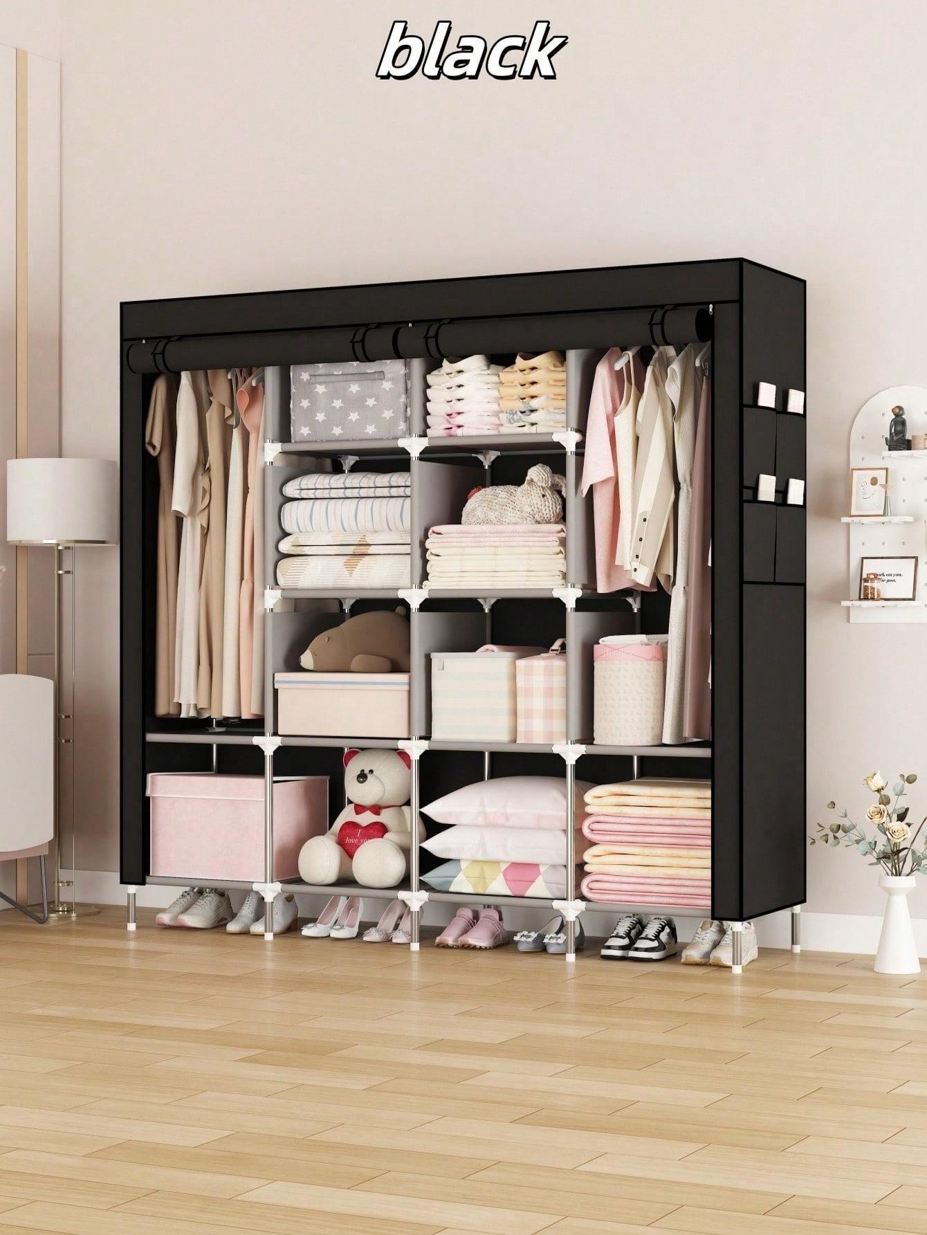 Large Portable Closet Wardrobe - Wardrobe Closet Portable Fabric Cover 评论和价格